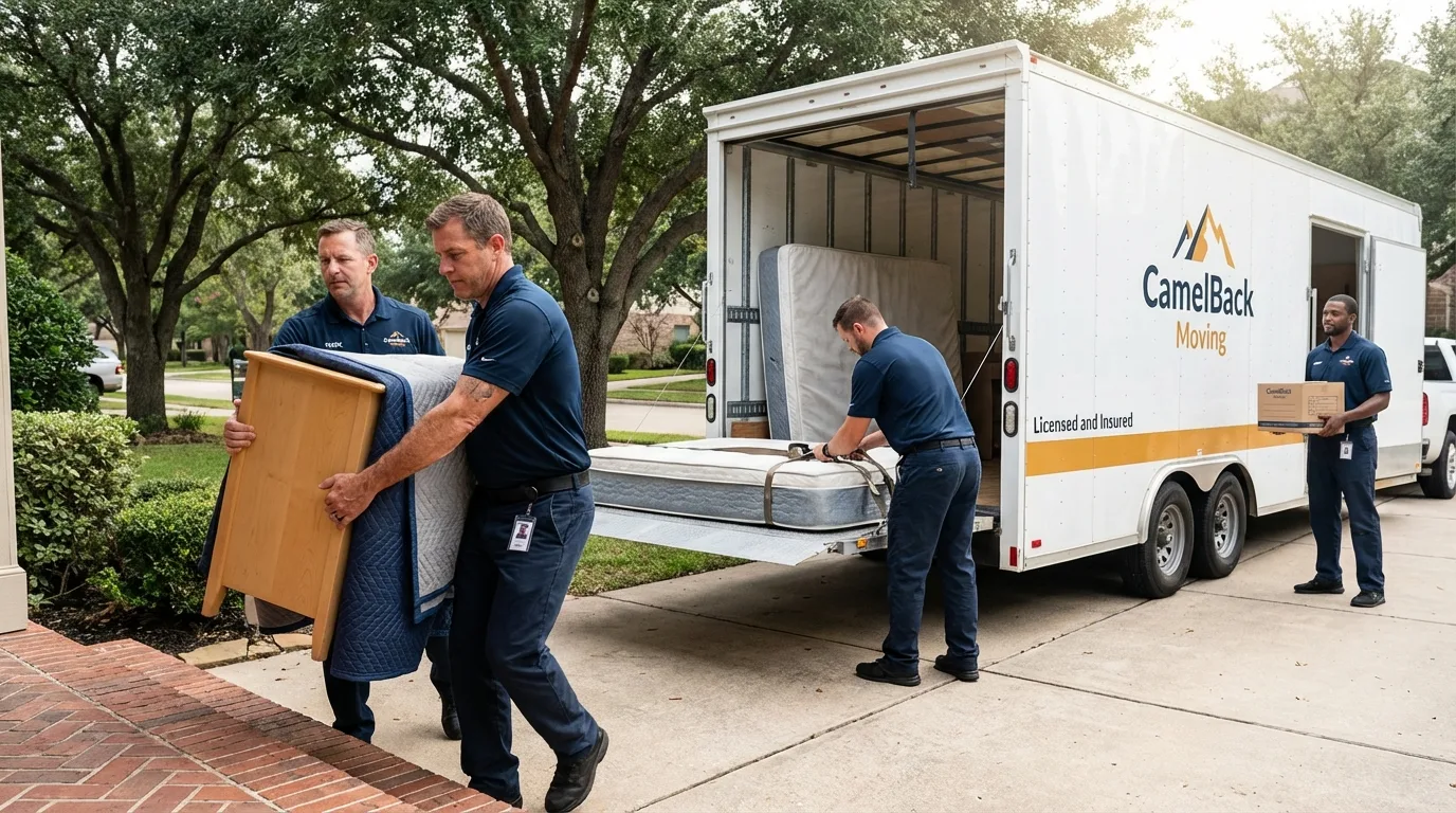 Crew loading residential truck for cross-state move from Summit Hill, PA